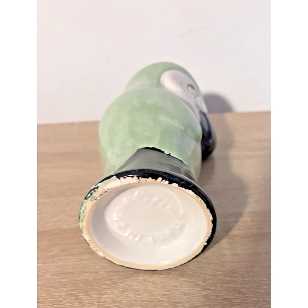 Ceramic Macaw Parrot 8” Vase light Green Tiki Mug
